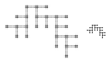 halftone dotted binary circuit icon vector