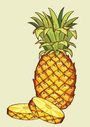 Pineapple fruit cartoon Royalty Free Vector Image