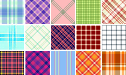 plaid pattern set with rustic charm ideal vector image