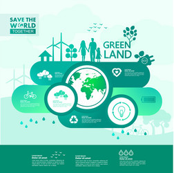 save the world together green ecology vector