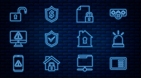 set line safe motion sensor document and lock vector image