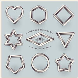 set of impossible shapes with stippled gradient vector image