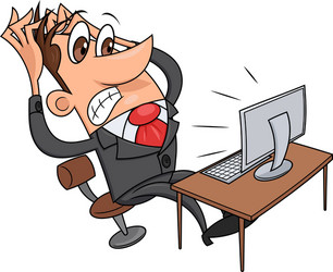 stress while working at computer 2 vector image