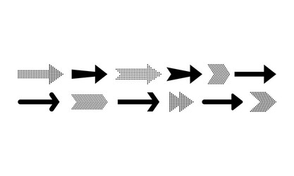 arrow icons set or button in modern simple vector image