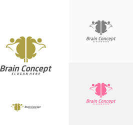 Brain logo design template think idea concept Vector Image
