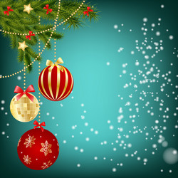 Elegant christmas background with golden baubles Vector Image