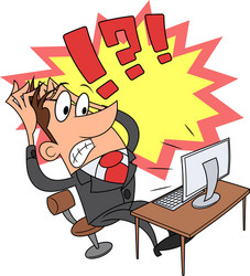 stress while working at computer 3 vector image