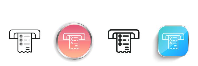 bill icon thin linear regular and button style vector image