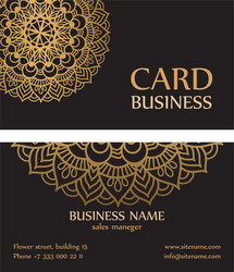 Elegant Gold Circle Business Card Vector Image