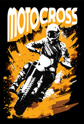 motocross competition poster with rider vector