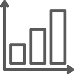 Graph with growing chart line icon vector