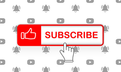 red subscribe button with mouse pointer vector image