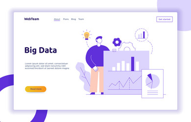 Big data web page banner concept design Royalty Free Vector