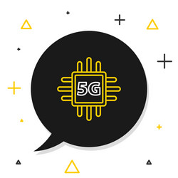 line computer processor 5g with microcircuits cpu vector image