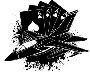 Modern Fighter Jet Silhouette Vector Image