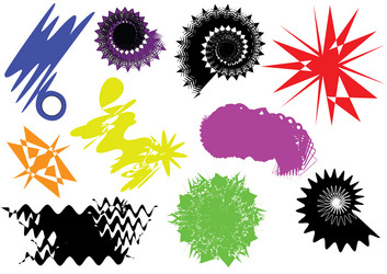 set abstract colorful irregular spots geometric vector image