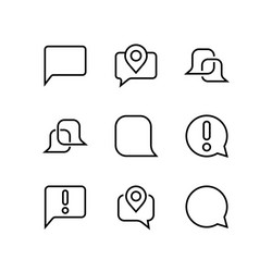 simple set message line icons vector image