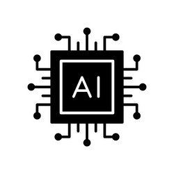 artificial intelligence microchip processor vector image