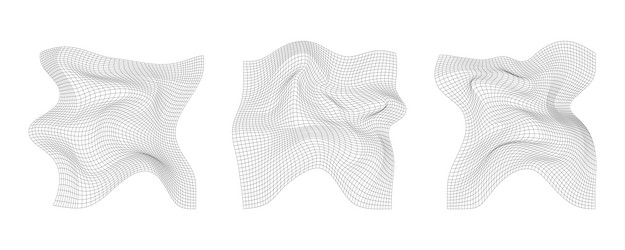 distorted grid warped mesh texture wireframe vector image