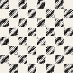 Hand drawn seamless repeating pattern with checker vector