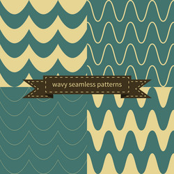 simple retro wavy seamless patterns vector