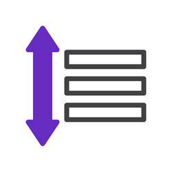 vertical sort icon for digital design elements vector image