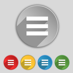 align text to the width icon sign symbol on five vector image