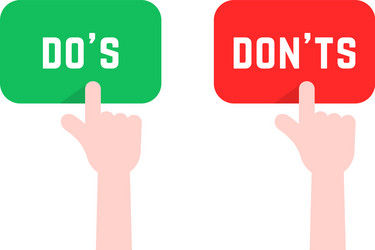 click finger like do s and don ts button vector image