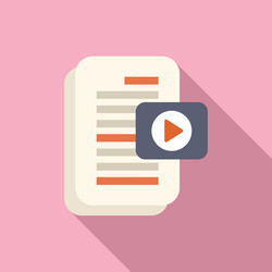 flat design icon of a digital document with play vector image
