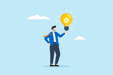 flat of operator providing creative solution vector image