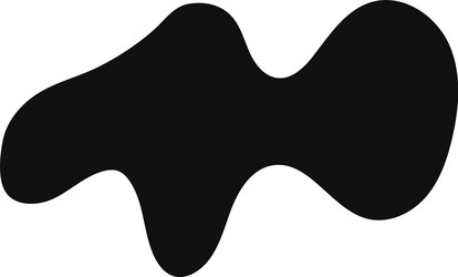 irregular abstract curved flowing black shape vector image