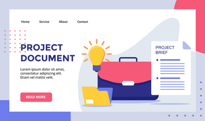 project document executive suitcase for web vector image