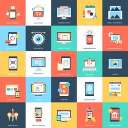 web and mobile development in flat design vector image