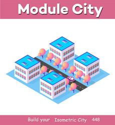 isometric 3d module block district part vector