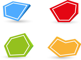 Set four color empty icons with shadow vector