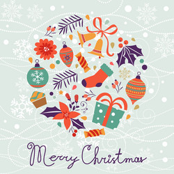 colorful merry christmas composition with holiday Vector Image