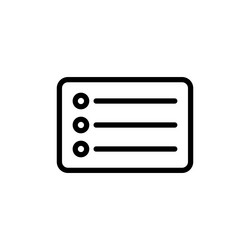 menu list button icon isolated on white background vector image