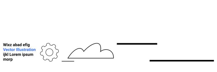 minimal gear and cloud design with text elements vector image