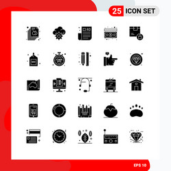 Pictograph set 25 simple solid glyphs lock vector