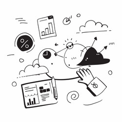 cloud based analytics and big data vector image
