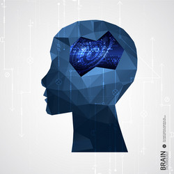 creative brain concept background with triangular vector image