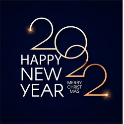 happy new 2022 year elegant gold text with light vector