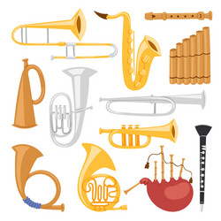 Trumpet set isolated on white Royalty Free Vector Image