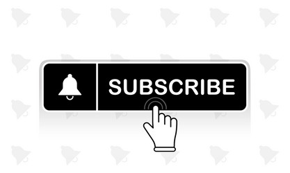 black subscribe button with mouse pointer vector