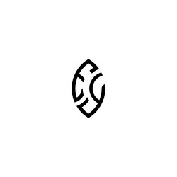 ey leaf shape line initial concept with high vector image
