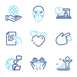 People icons set included icon as safe planet vector