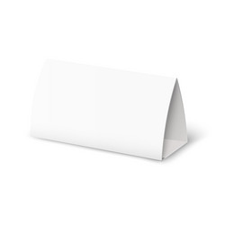 white empty tent card made paper for table vector