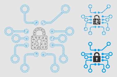 Cryptography mesh 2d model and triangle vector