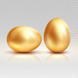 golden eggs realistic vector