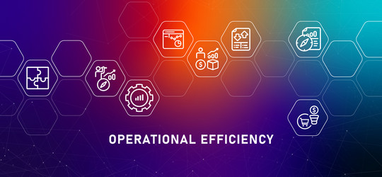 operational efficiency gradient header strategy vector image
